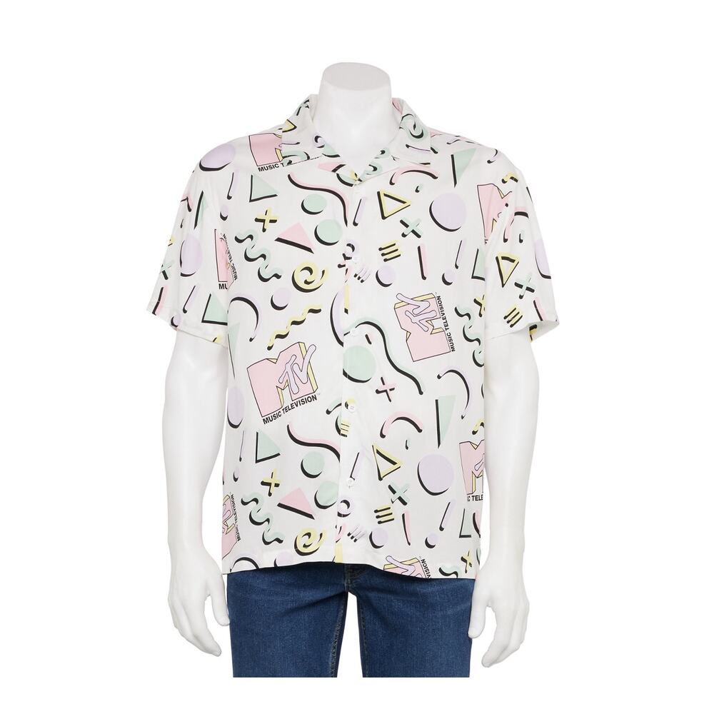 MTV 90's Print Button Front Top Size M *NEW*